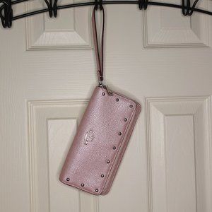 Coach- Pink Leather Wristlet